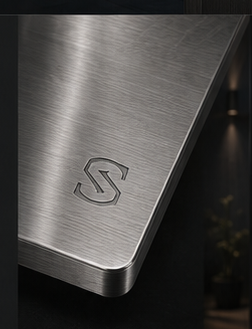 Close-up stainless steel smart lock material and hardware surface for SivoLock positioning