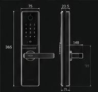 Smart lock dimension drawing used for installation compatibility