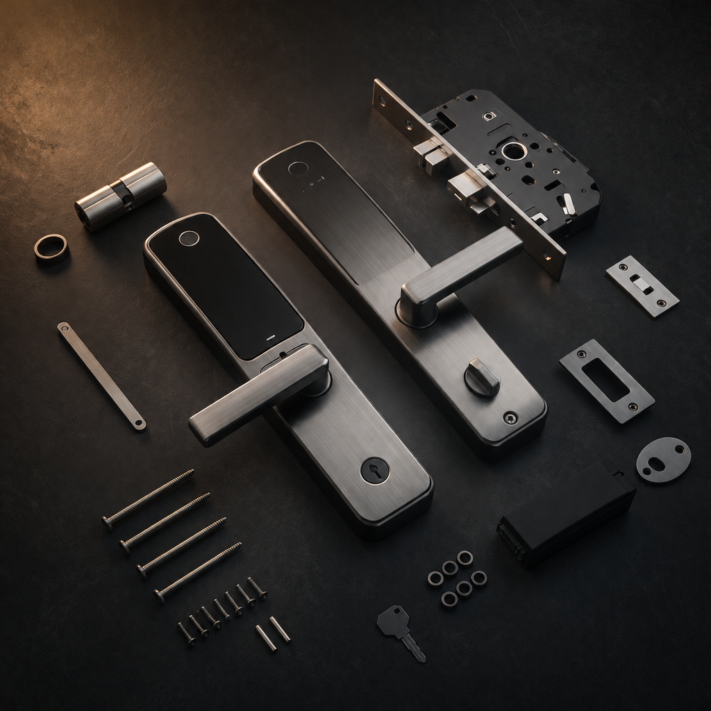 Smart lock components arranged for project quality review