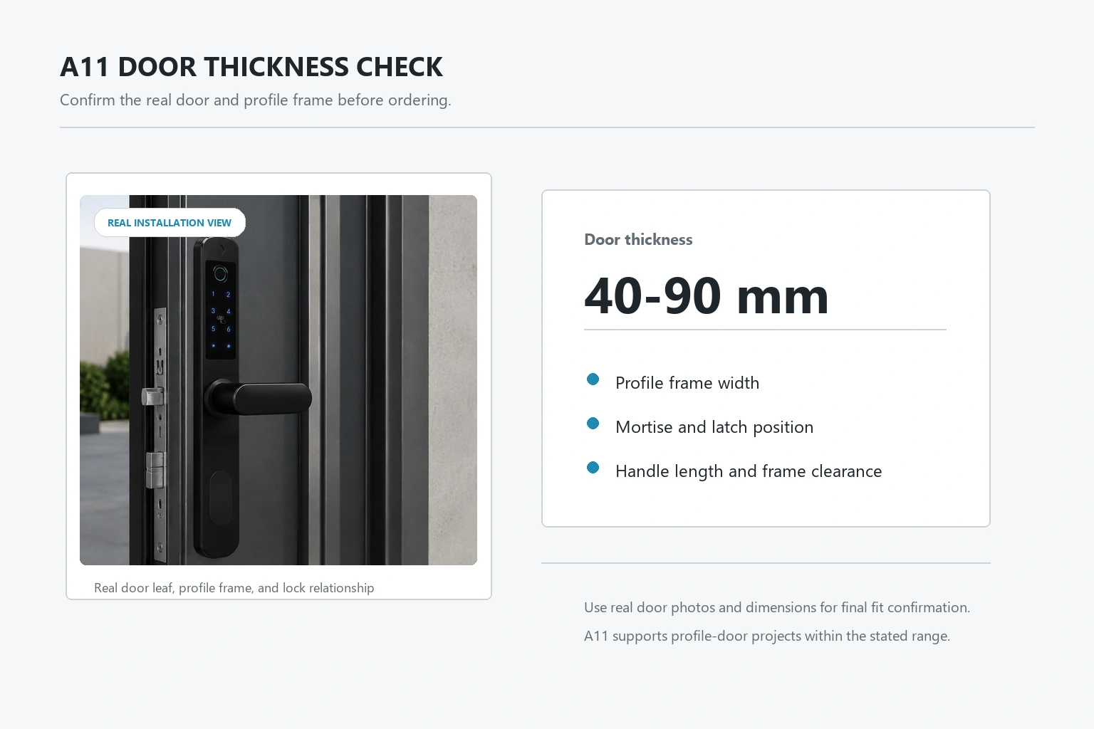 A11 door thickness view