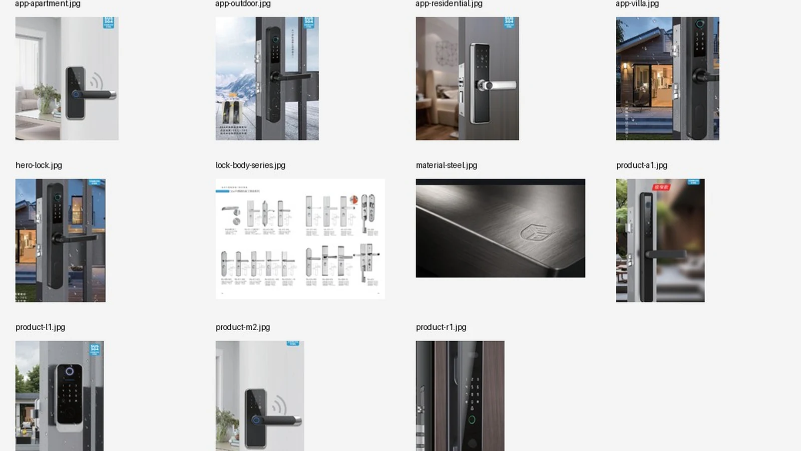 SivoLock smart lock product platforms arranged for different door applications.