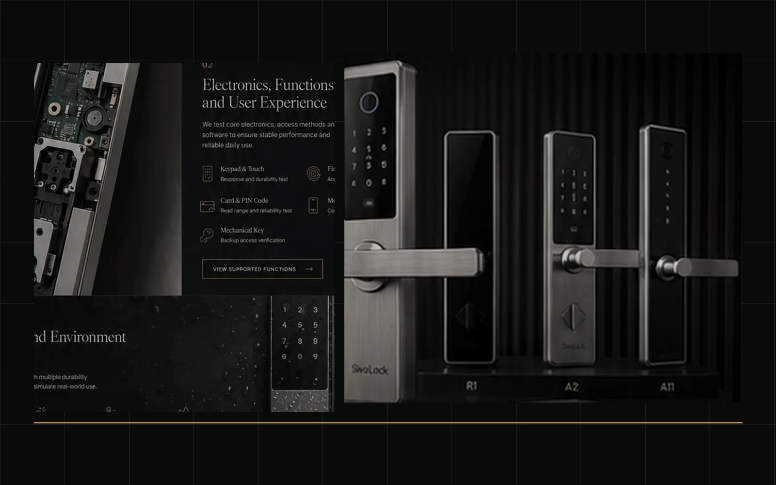 Smart lock samples, door information, product documents and packing references prepared for an international project review.