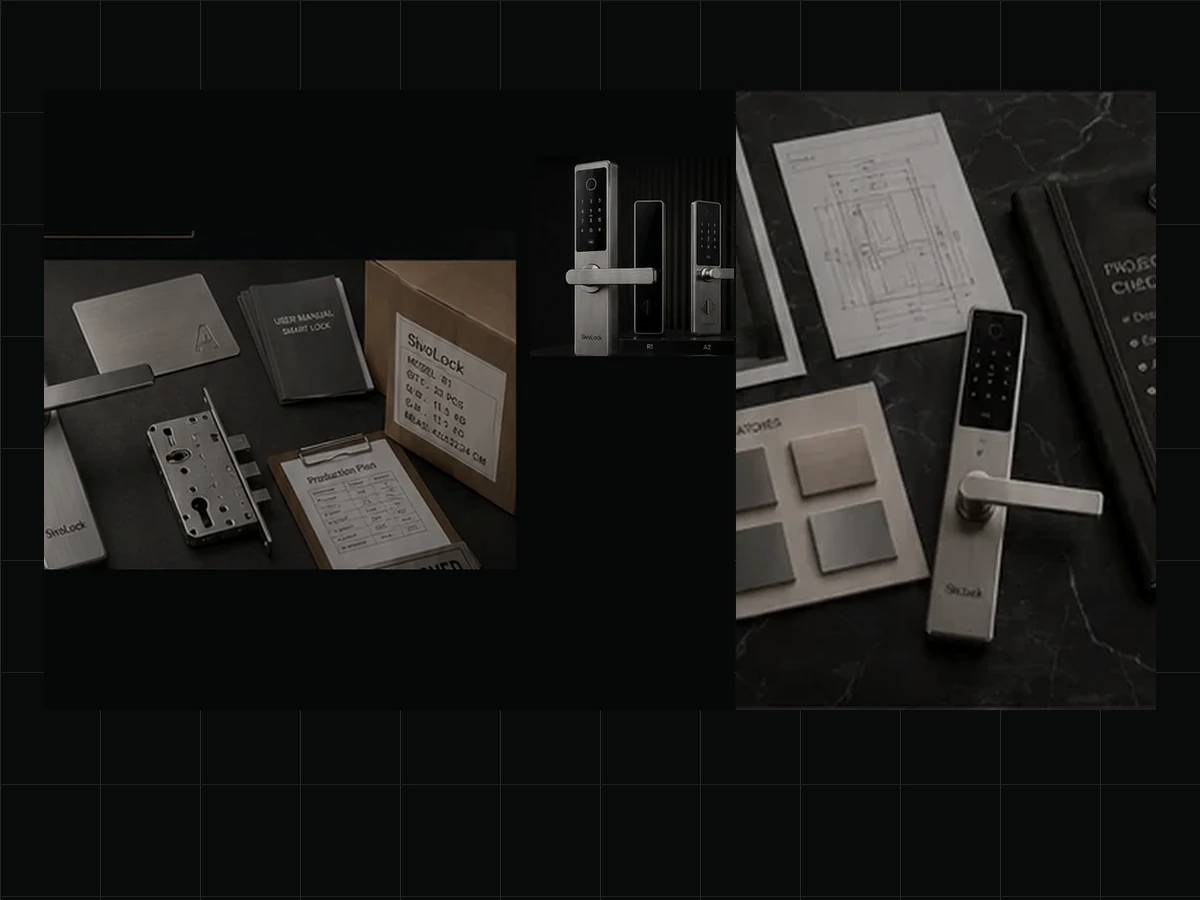 Smart lock order packing, accessories and carton information reviewed before shipment.
