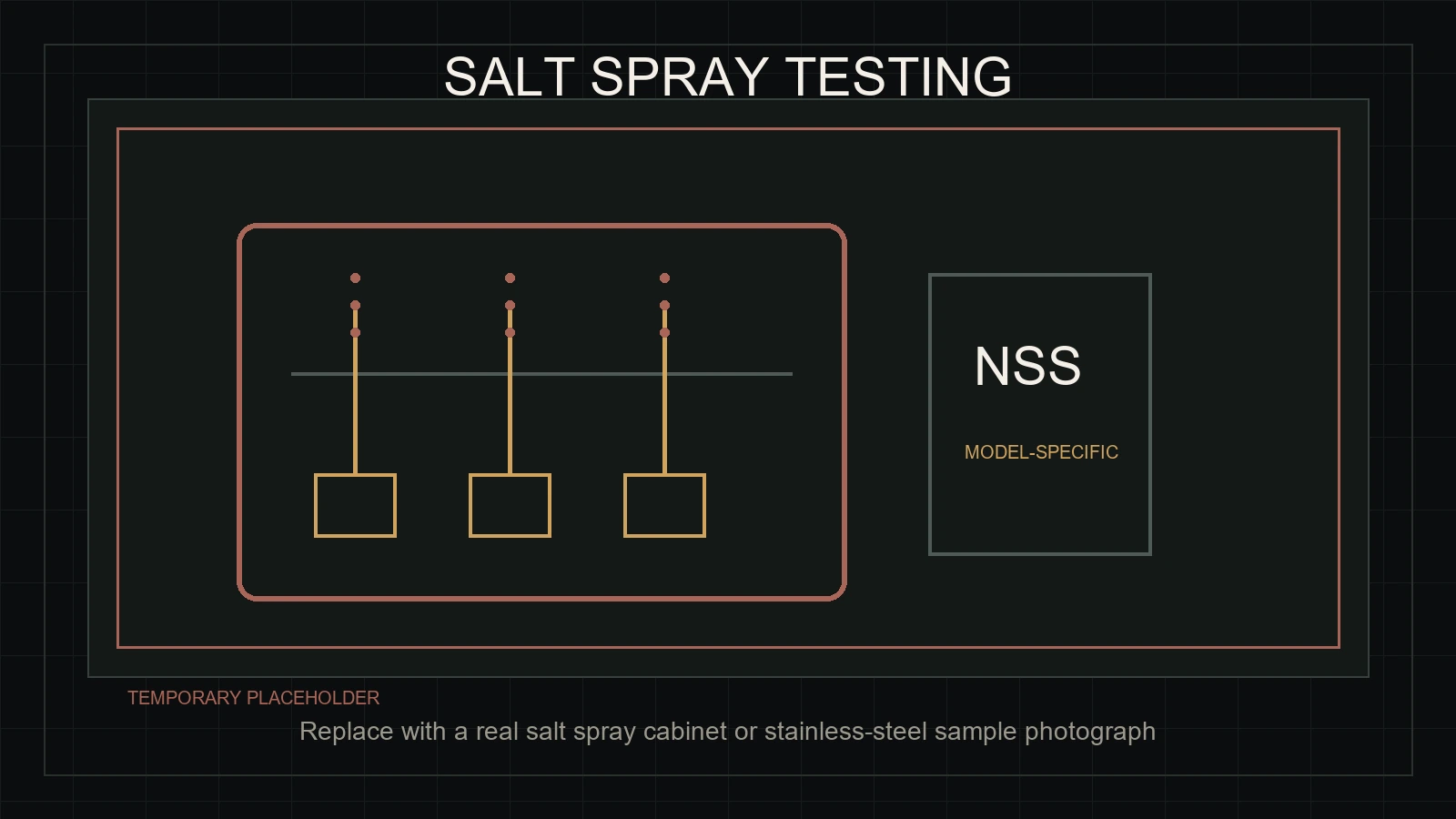 Salt-spray testing equipment used for smart lock corrosion checks.